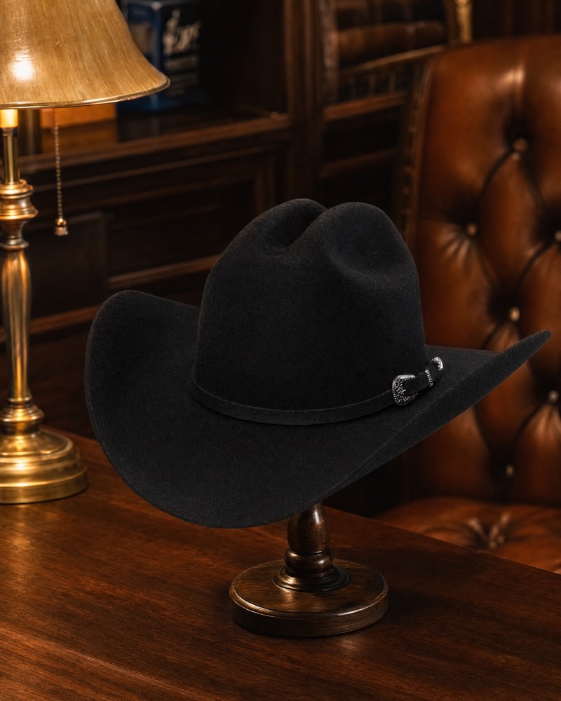 Sombrero de lana 50X negro en vestidor